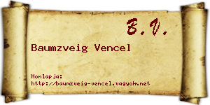 Baumzveig Vencel névjegykártya